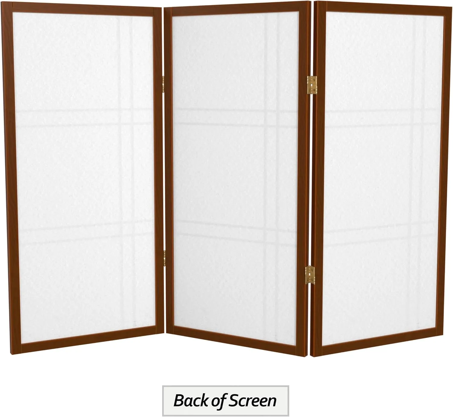 3 ft. Short Double Cross Shoji Screen - Walnut - 3 Panels