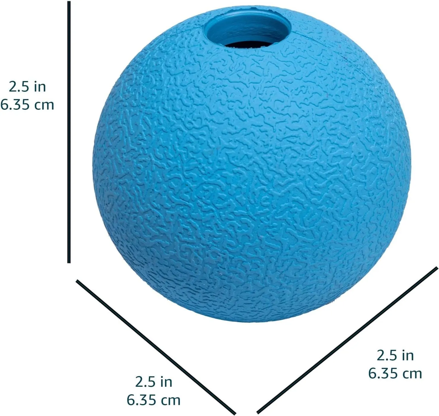 Amazon Basics Dog Toys, Interactive Assorted Rubber Balls, (Pack of 3), 2.5 inch, Blue, Beige, Orange