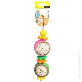 Avi One Bird Toy Rattan Balls With Beads