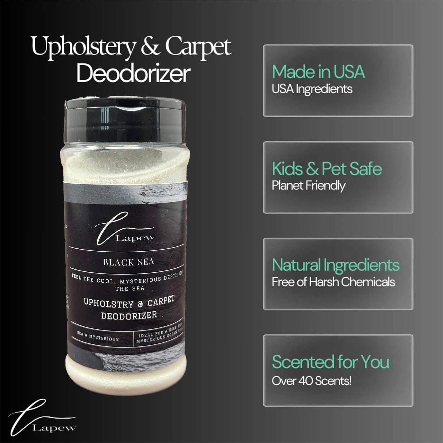 Black Sea Carpet Freshener Powder: Powerful Odor Eliminator for Home, Upholstery Deodorizer, Carpet Deodorizer, Pet Urine, Cat Litter Box - Black Sea Fragrance.