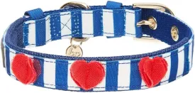 Blueberry Pet 4 Patterns Bon Voyage Sea Lover Adjustable Dog Collar in Chunky Nautical Blue Stripes, Neck 17-20.5", for Large Breed