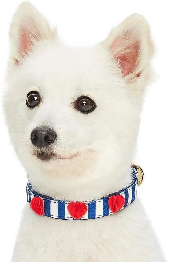 Blueberry Pet 4 Patterns Bon Voyage Sea Lover Adjustable Dog Collar in Chunky Nautical Blue Stripes, Neck 17-20.5", for Large Breed