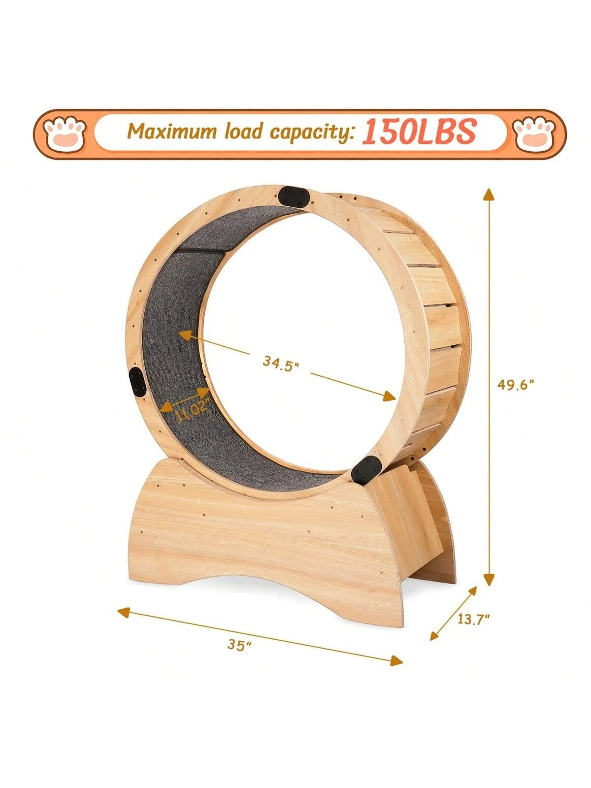 Cat Exercise Wheel – Running, Spinning, and Scratching Fun, Cat Treadmill with Carpeted Runway, Kitty Cat Sport Toy, Great for Physical Activity and Reducing Boredom