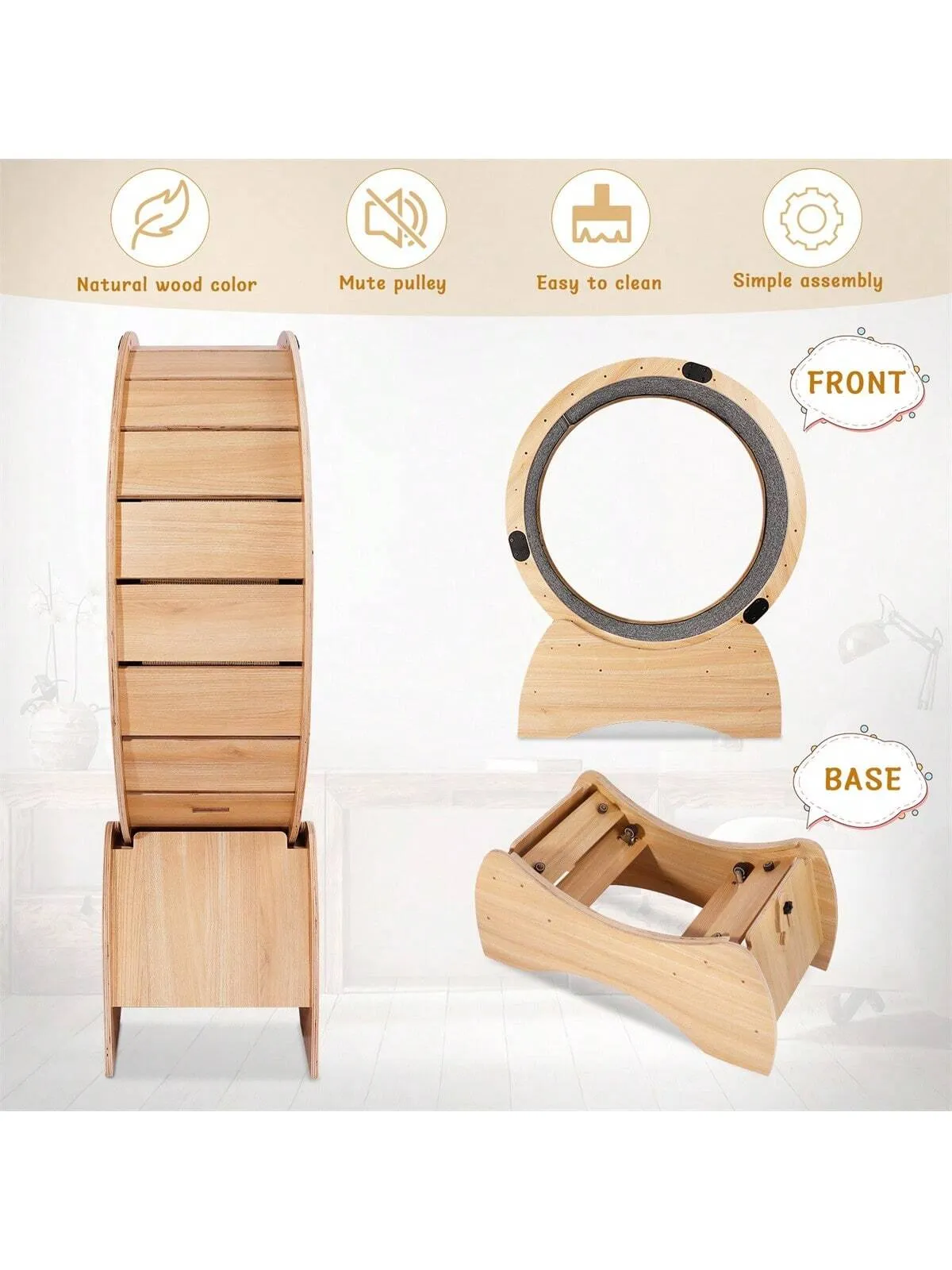 Cat Exercise Wheel – Running, Spinning, and Scratching Fun, Cat Treadmill with Carpeted Runway, Kitty Cat Sport Toy, Great for Physical Activity and Reducing Boredom