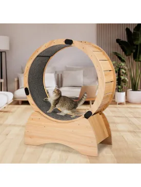 Cat Exercise Wheel – Running, Spinning, and Scratching Fun, Cat Treadmill with Carpeted Runway, Kitty Cat Sport Toy, Great for Physical Activity and Reducing Boredom