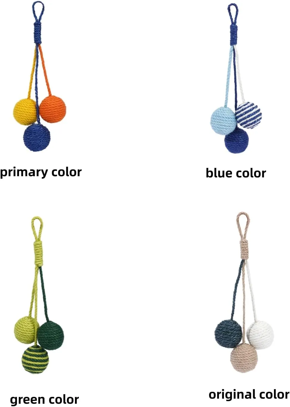 Cat Toy Sisal Ball Hanging Cat Toy Handmade Cat Rope Ball Chew Eco-Friendly Toy Pets Interactive Toy Cat Toys for Indoor Cats (Bule)