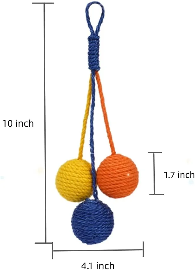 Cat Toy Sisal Ball Hanging Cat Toy Handmade Cat Rope Ball Chew Eco-Friendly Toy Pets Interactive Toy Cat Toys for Indoor Cats (Bule)