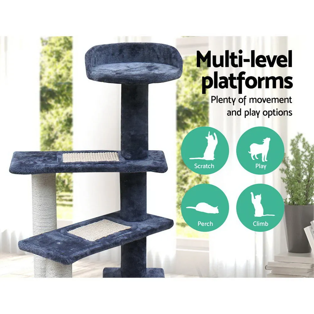 Cat Tree 100cm, Wood Scratching Post Tower Condo with Steps
