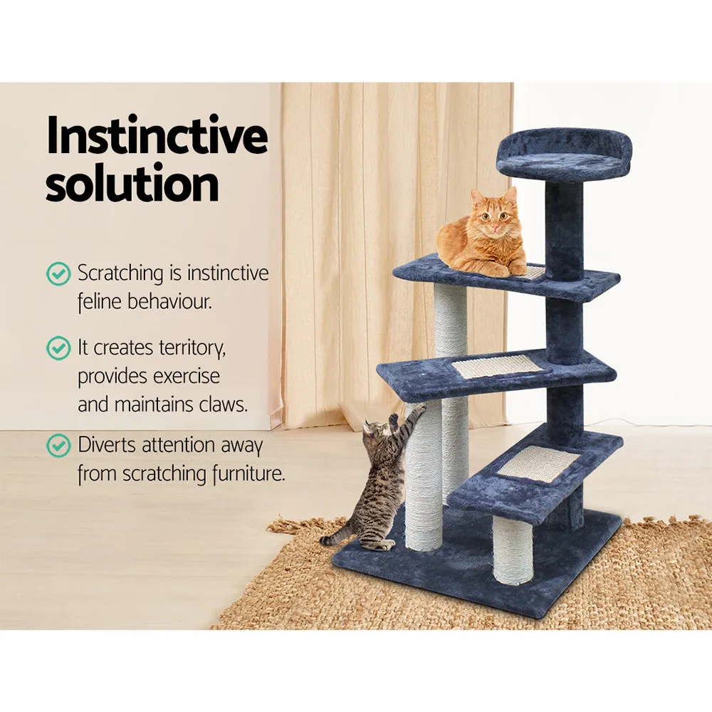 Cat Tree 100cm, Wood Scratching Post Tower Condo with Steps