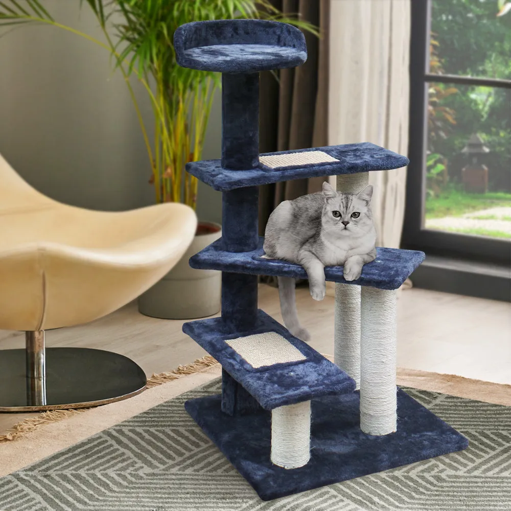 Cat Tree 100cm, Wood Scratching Post Tower Condo with Steps