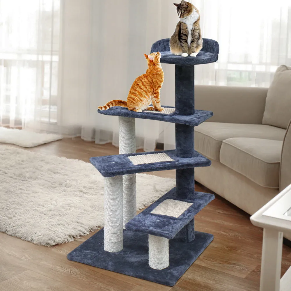 Cat Tree 100cm, Wood Scratching Post Tower Condo with Steps