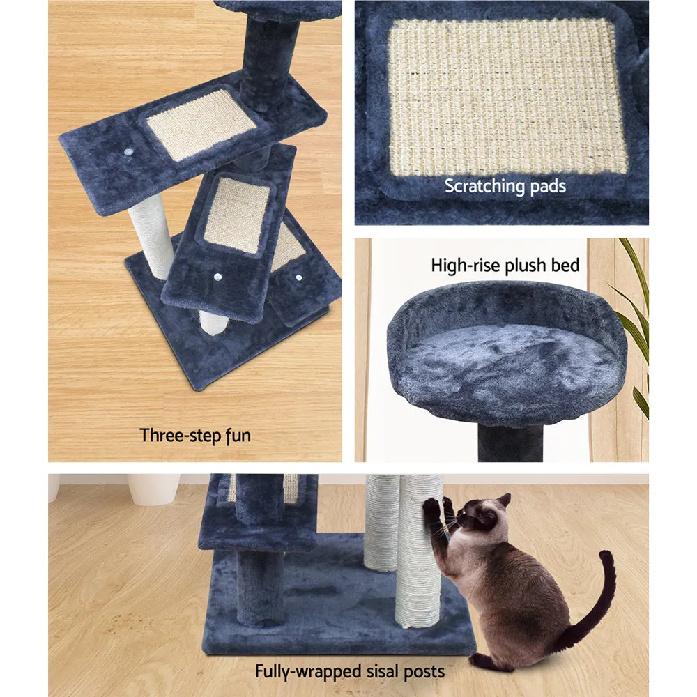 Cat Tree 100cm, Wood Scratching Post Tower Condo with Steps