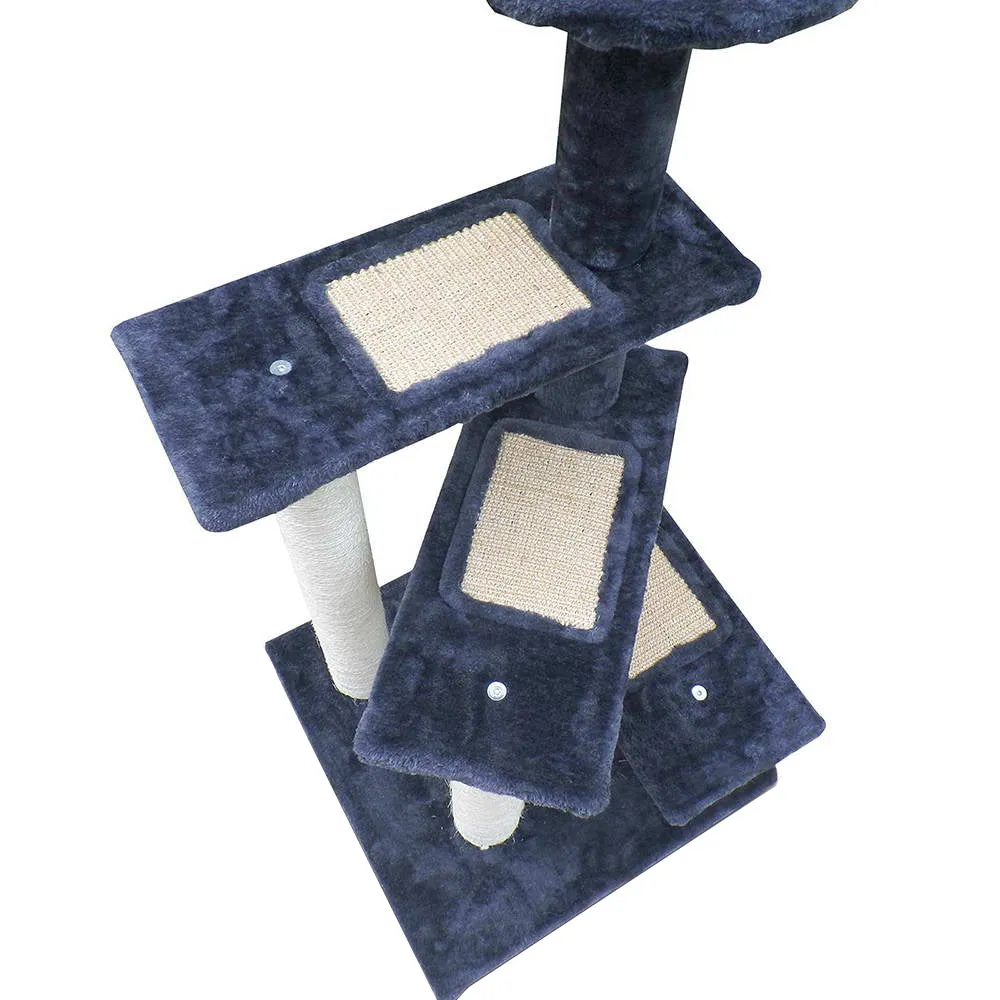 Cat Tree 100cm, Wood Scratching Post Tower Condo with Steps