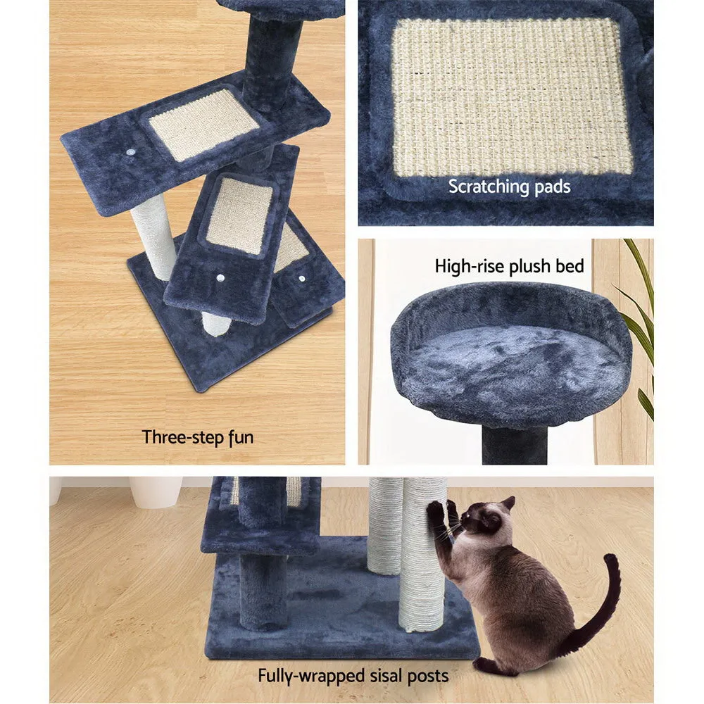 Cat Tree 100cm, Wood Scratching Post Tower Condo with Steps