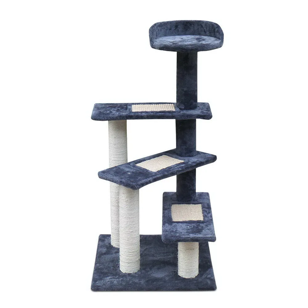 Cat Tree 100cm, Wood Scratching Post Tower Condo with Steps