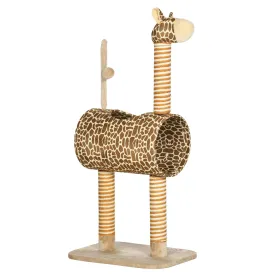 Cat Tree for Indoor Cats Cute Giraffe Kitten Play Tower with Scratching Posts Tunnel Ball Toy 48.5 x 34.5 x 101 cm