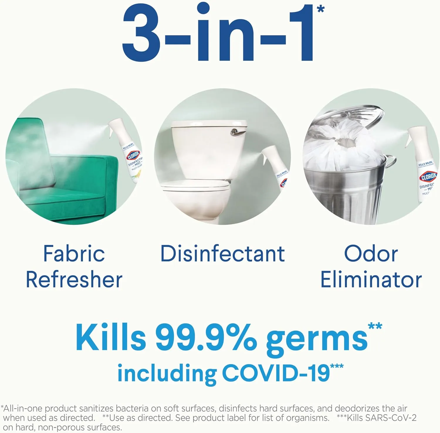 Clorox Disinfecting Mist, Lemon and Orange Blossom, 1 Spray and 1 Refill, 16 oz Each