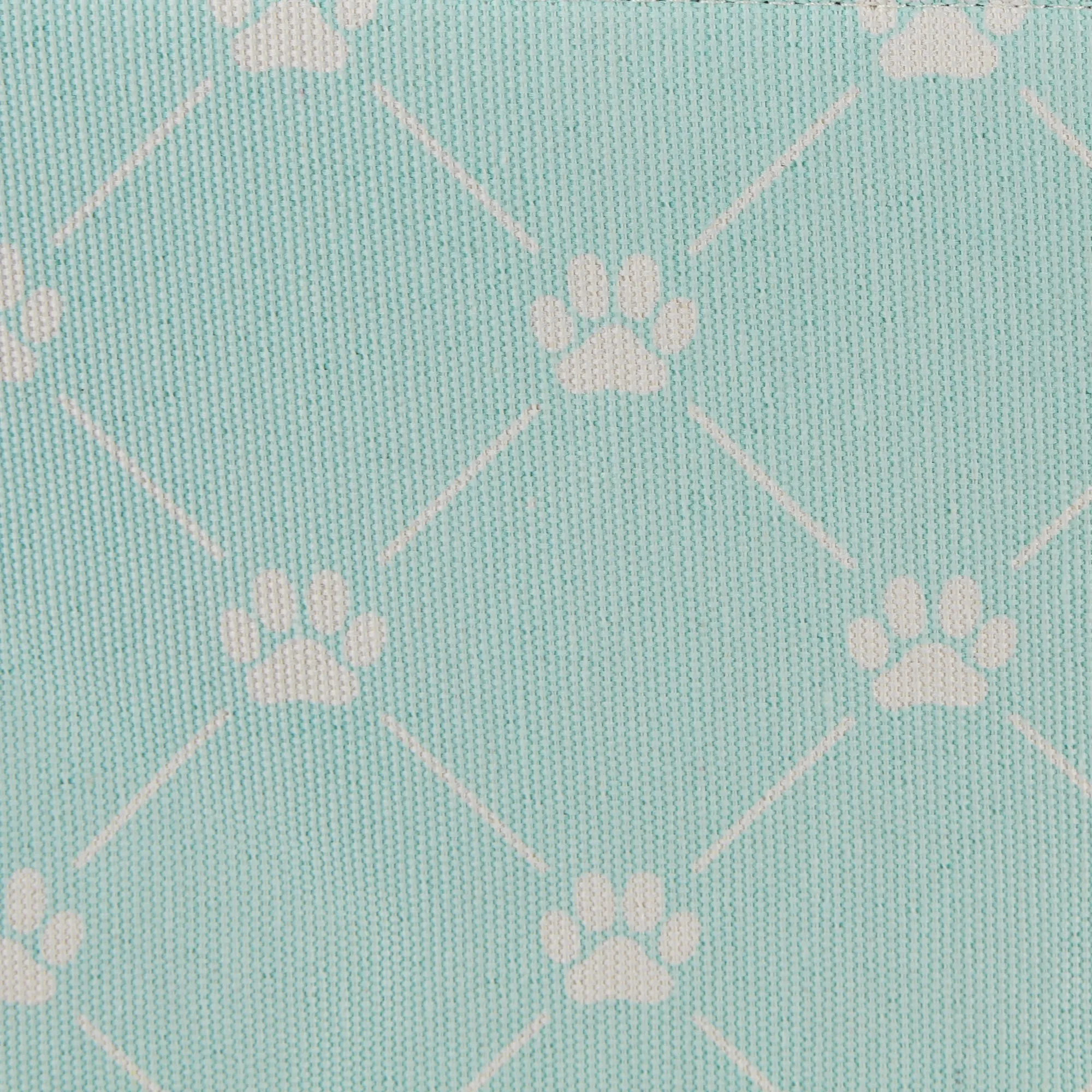 Collapsible Pet Storage Bin, Trellis Paw Print, Aqua, Medium - 16x10x12"