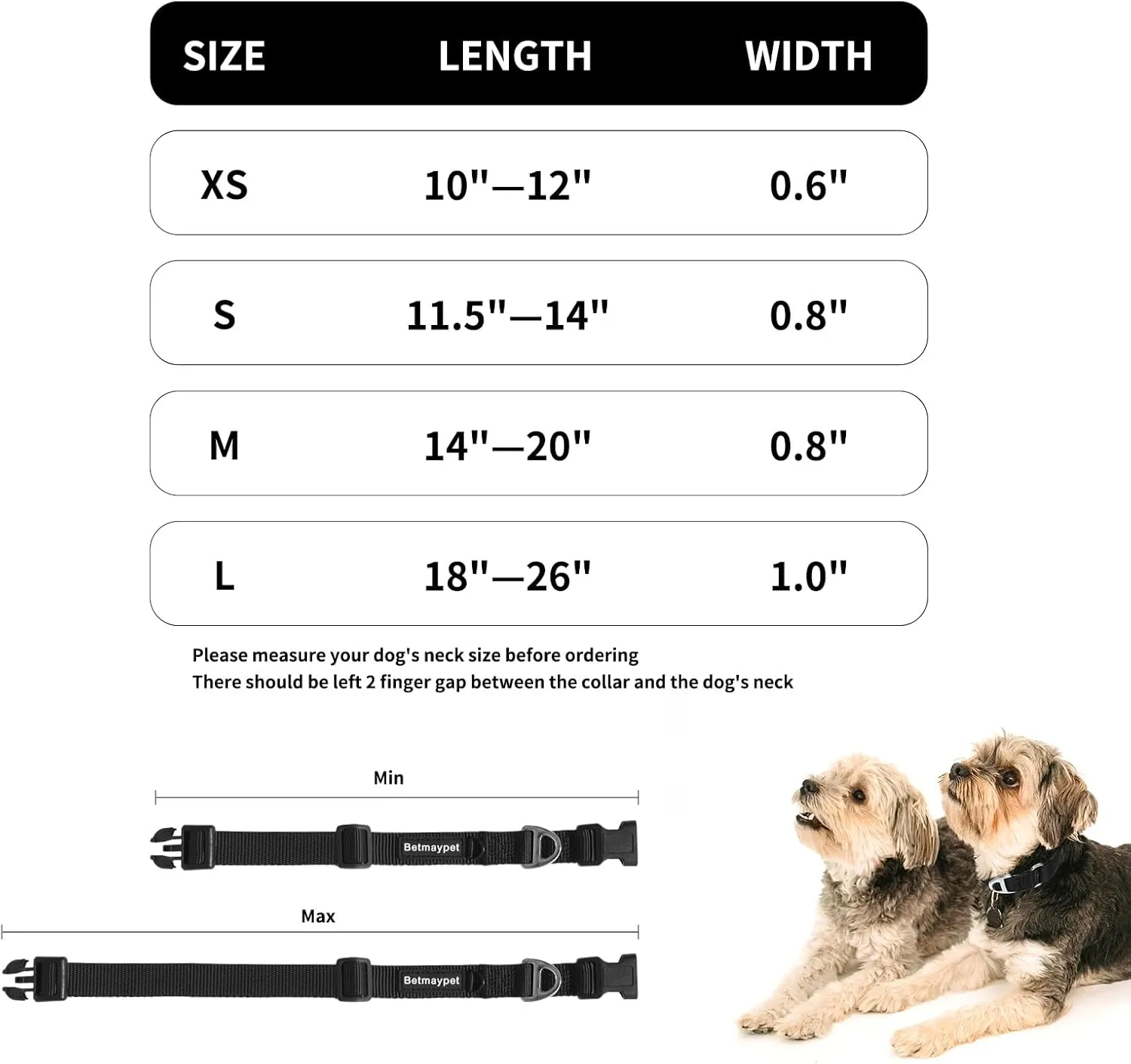 Dog Collar, Adjustable Nylon Puppy Collar with Quick-Release Buckle, Dog Collars for Small Medium, and Large Breed Size Dogs (Blue, L)