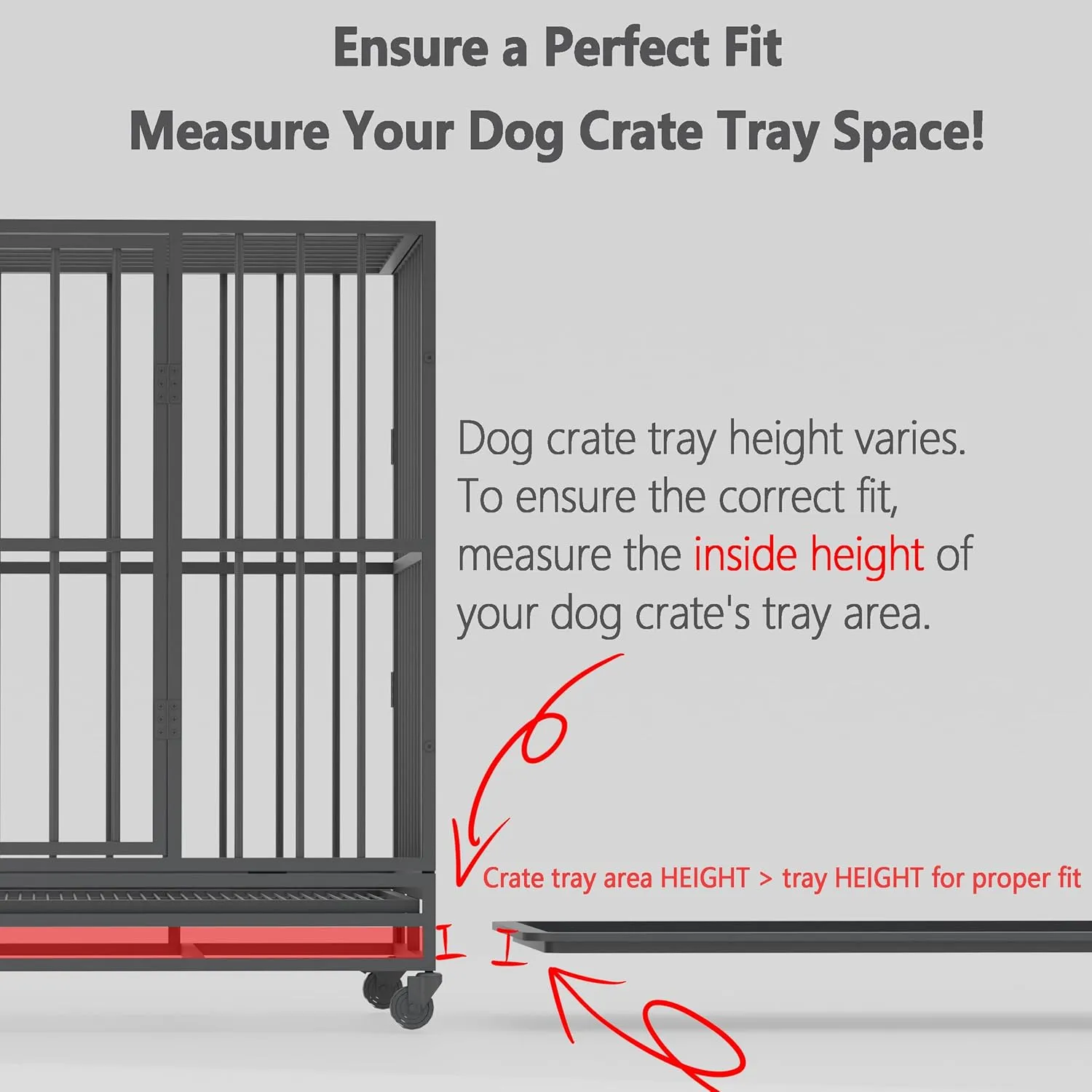 Dog Crate Tray 41"-ChewProof Replacement Pan, Easy to Clean, Easy to Assemble,Ideal for Potty Training-Perfect for Pet Crates & Kennels (2Pcs-40.9"L x 27.40"W x 1.0"H,Tray 41 fit 42 Crate)