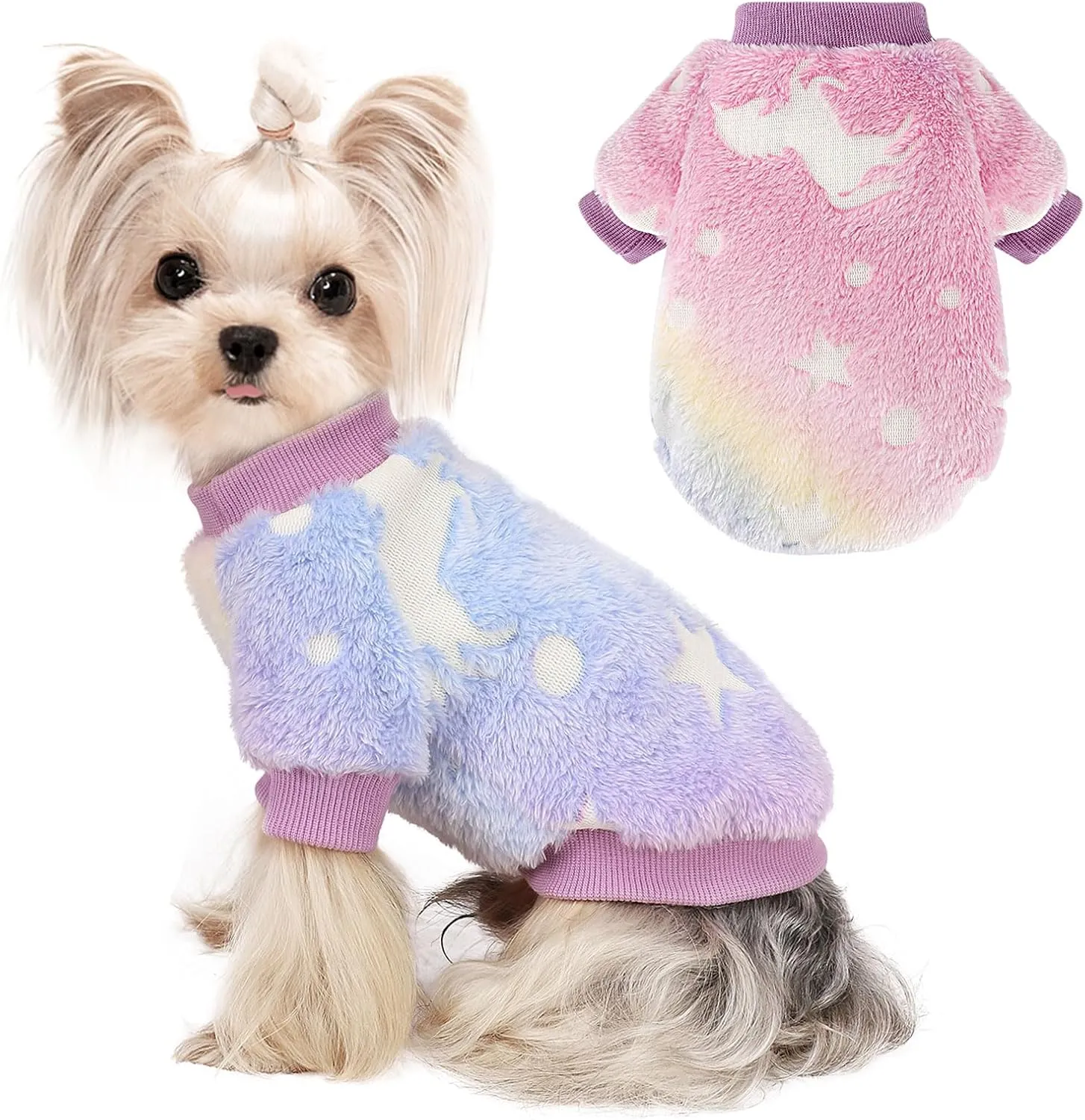 Dog Sweaters for Small Pets, Night Glow Valentine's Day Clothes, Warm Pullover Sweatshirt, Winter Coat Jacket, Cat Costume, Puppy Outfit for Male Female Girl Boy