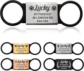 Dog Tags for Pets Engraved Personalized ID Tag Dog Tag Name ID for Dogs Kitty Cat Puppy Slide On Collar Dog Tags 4 Colours Different Fonts Name ID Tag (Black and Silver,L)