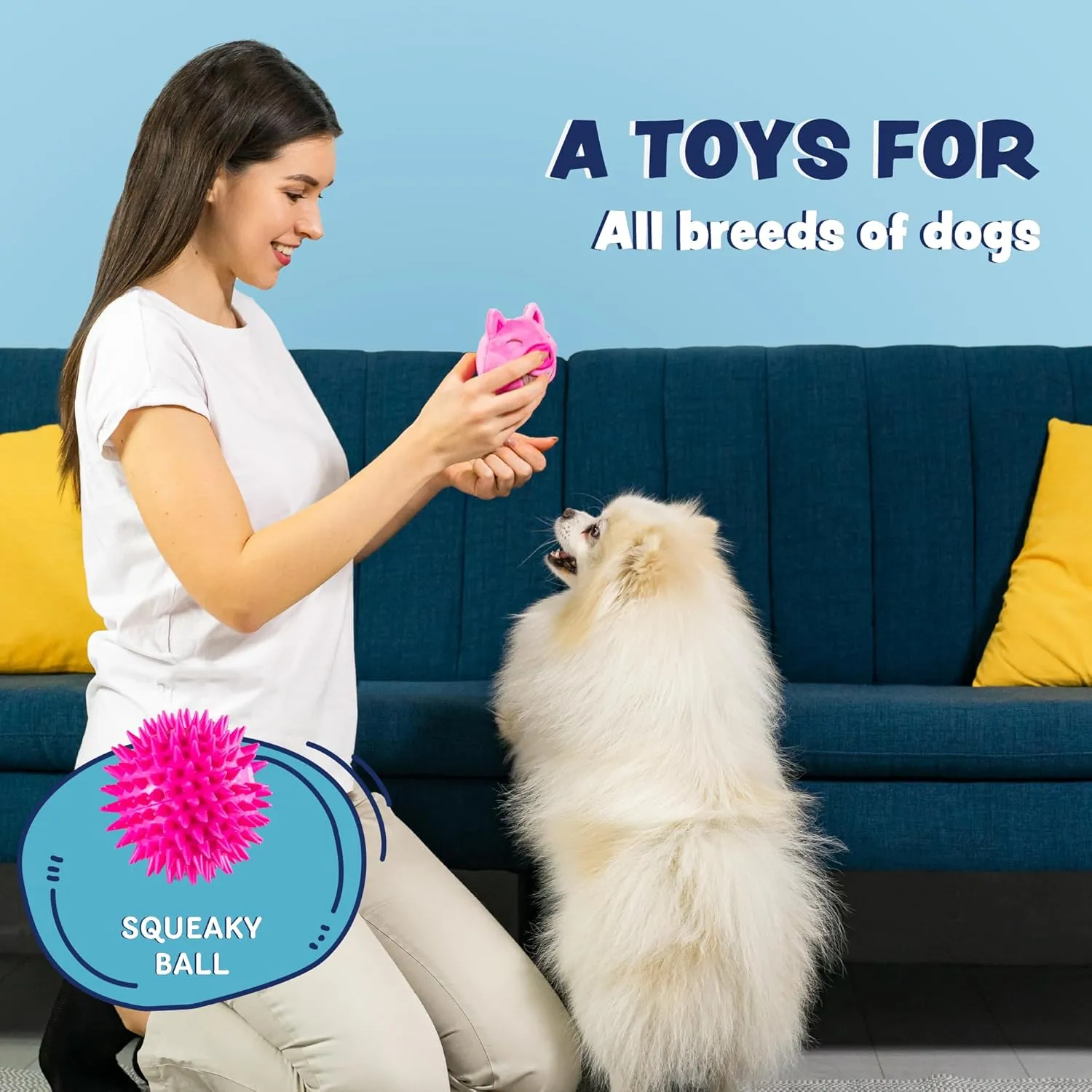 Dog Toys for Aggressive Chewers (3in1) - Squeaky Toys Interactive for Medium Dogs, Large & Small Breeds - Puppy Teething Chew Toy - Juguetes Perros - Duck