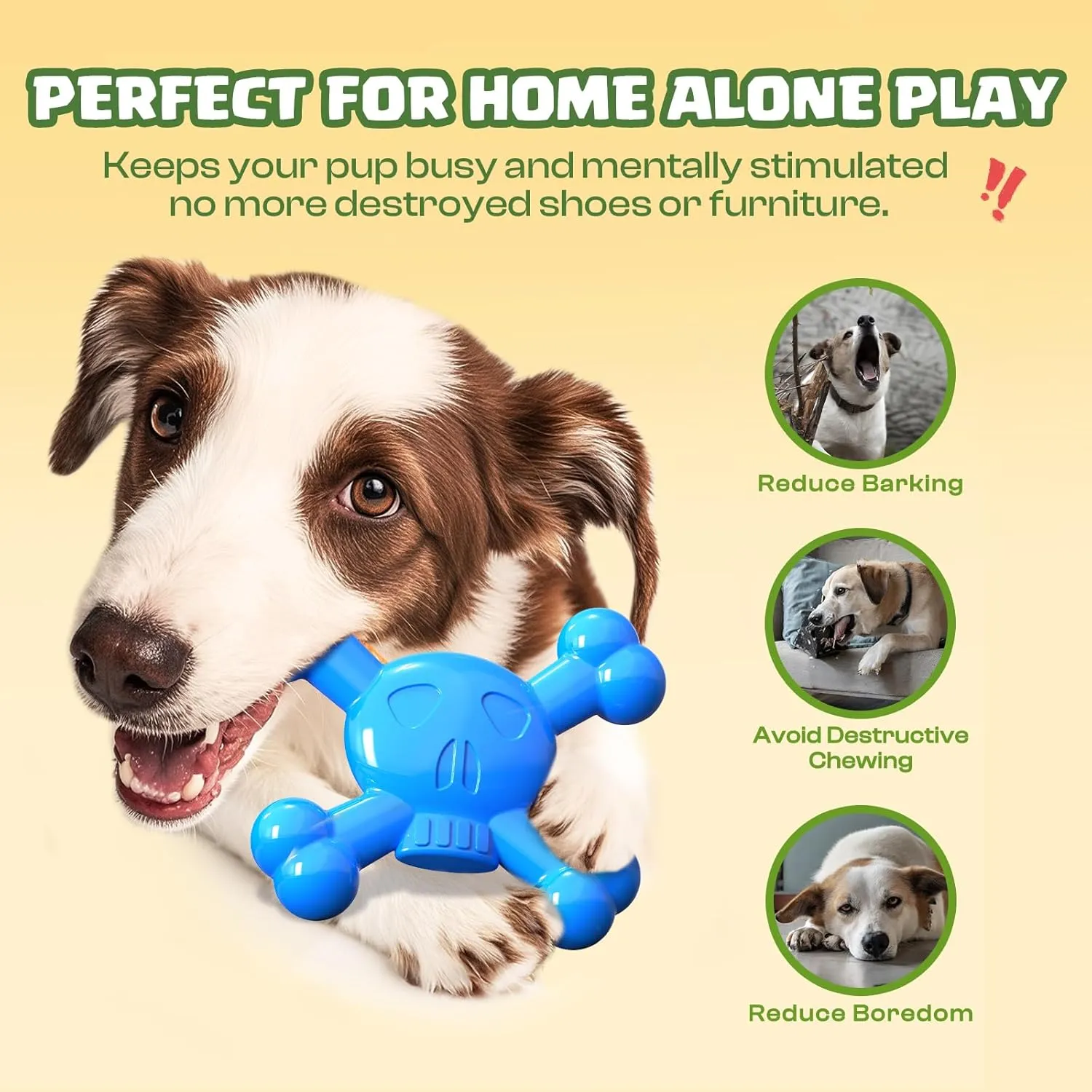Dog Toys for Aggressive Chewers, Dog Toys for Small Dogs, Tough Nylon Skull-Shaped Chew Toys for Aggressive Chewers, Blue