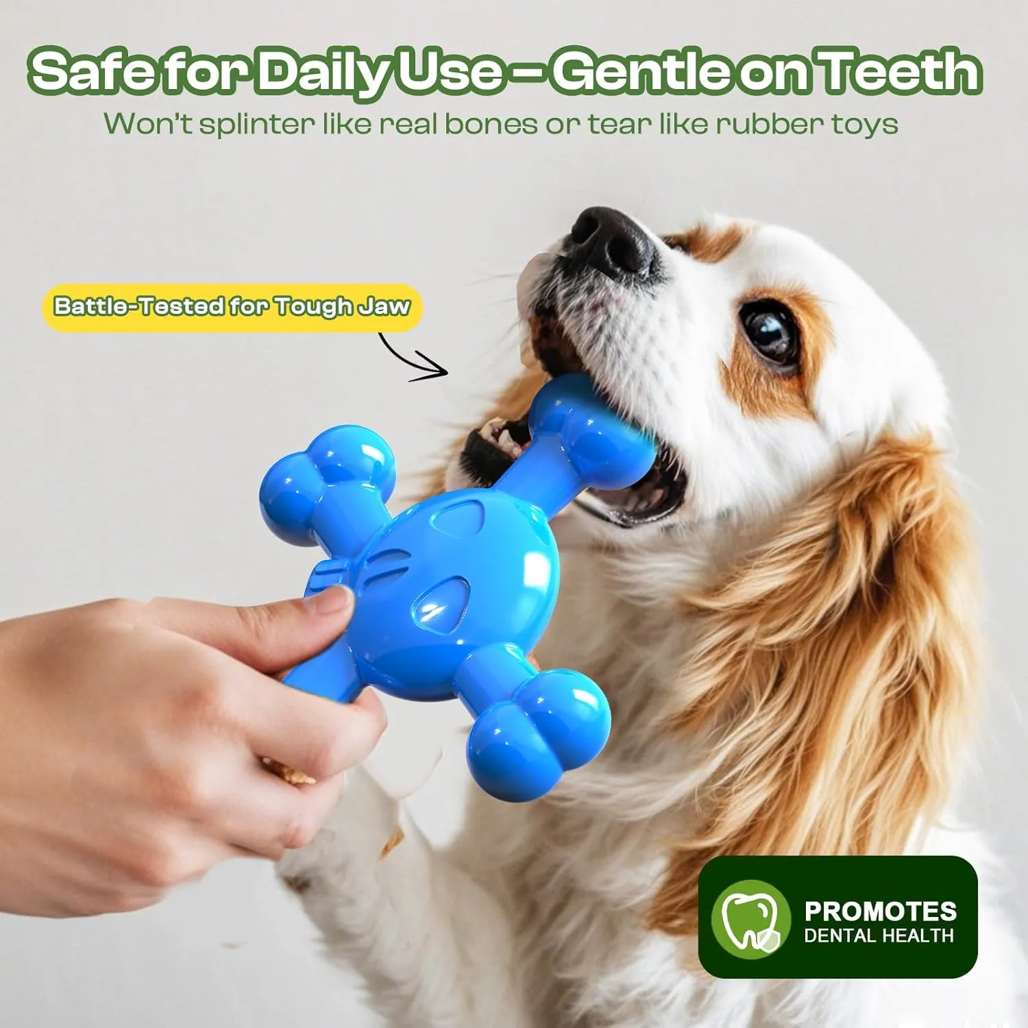 Dog Toys for Aggressive Chewers, Dog Toys for Small Dogs, Tough Nylon Skull-Shaped Chew Toys for Aggressive Chewers, Blue