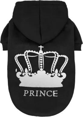 EXPAWLORER Prince Dog Hoodie for Boys - Hooded Sweater With Leash Hole, Cold Weather Clothes, Sweatshirt With Pocket, Pet Warm Outfit, Winter Coats for XS-XXL Dogs