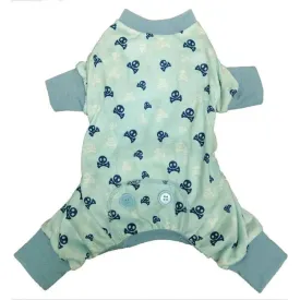 Fashion Pet Skull N Cross Bone Dog Pajamas Blue