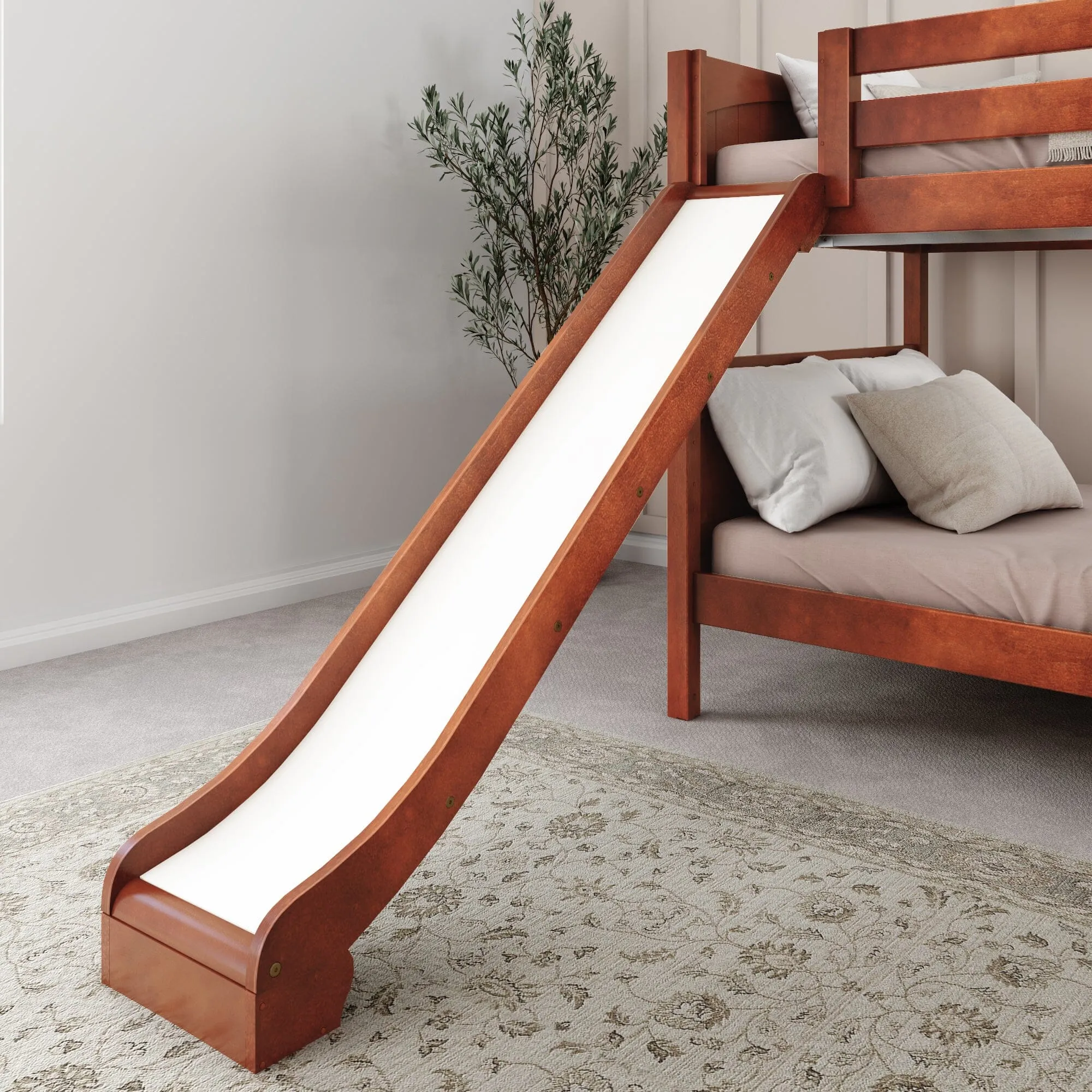 Full Medium Bunk Bed with Slide and Ladder on Front