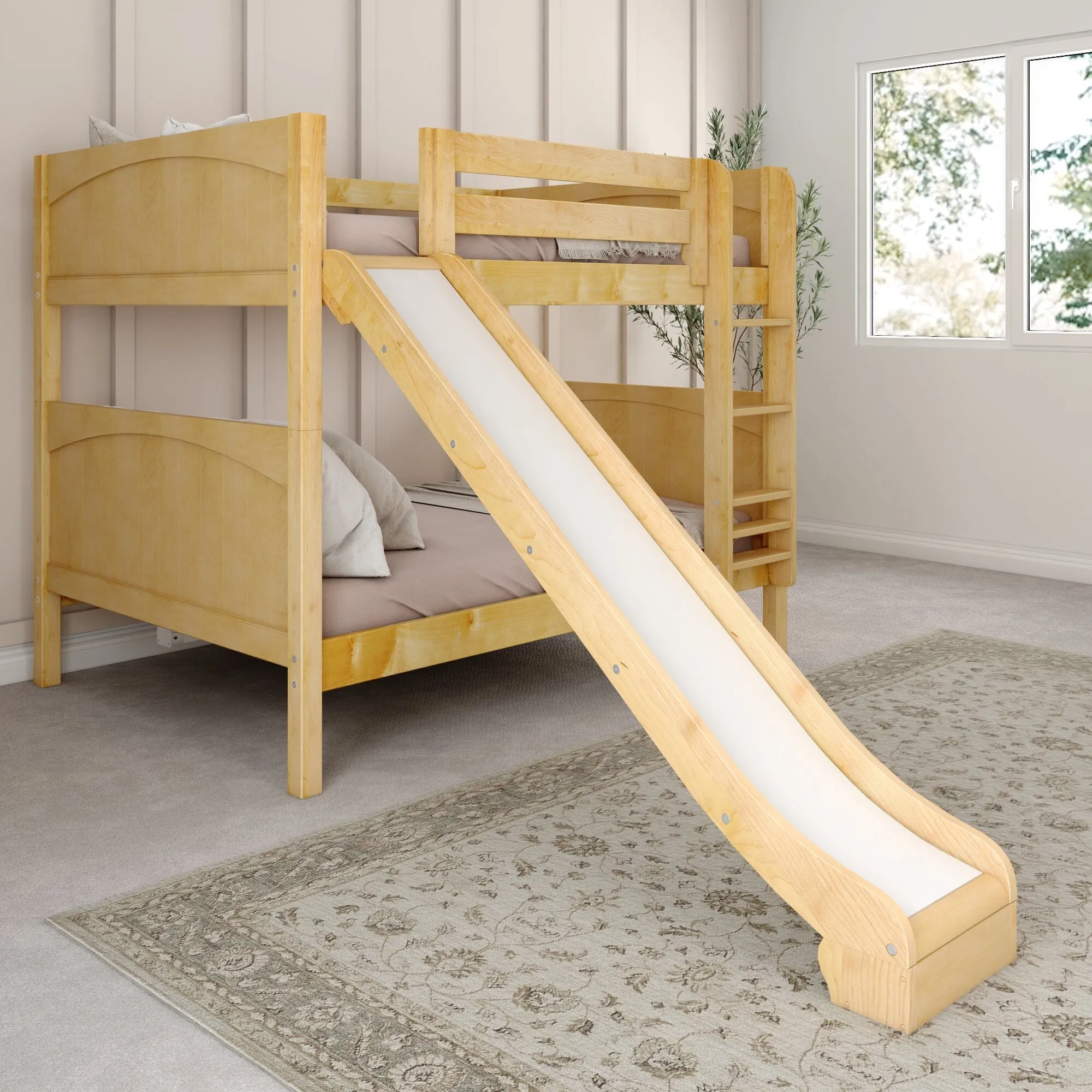 Full Medium Bunk Bed with Slide and Ladder on Front