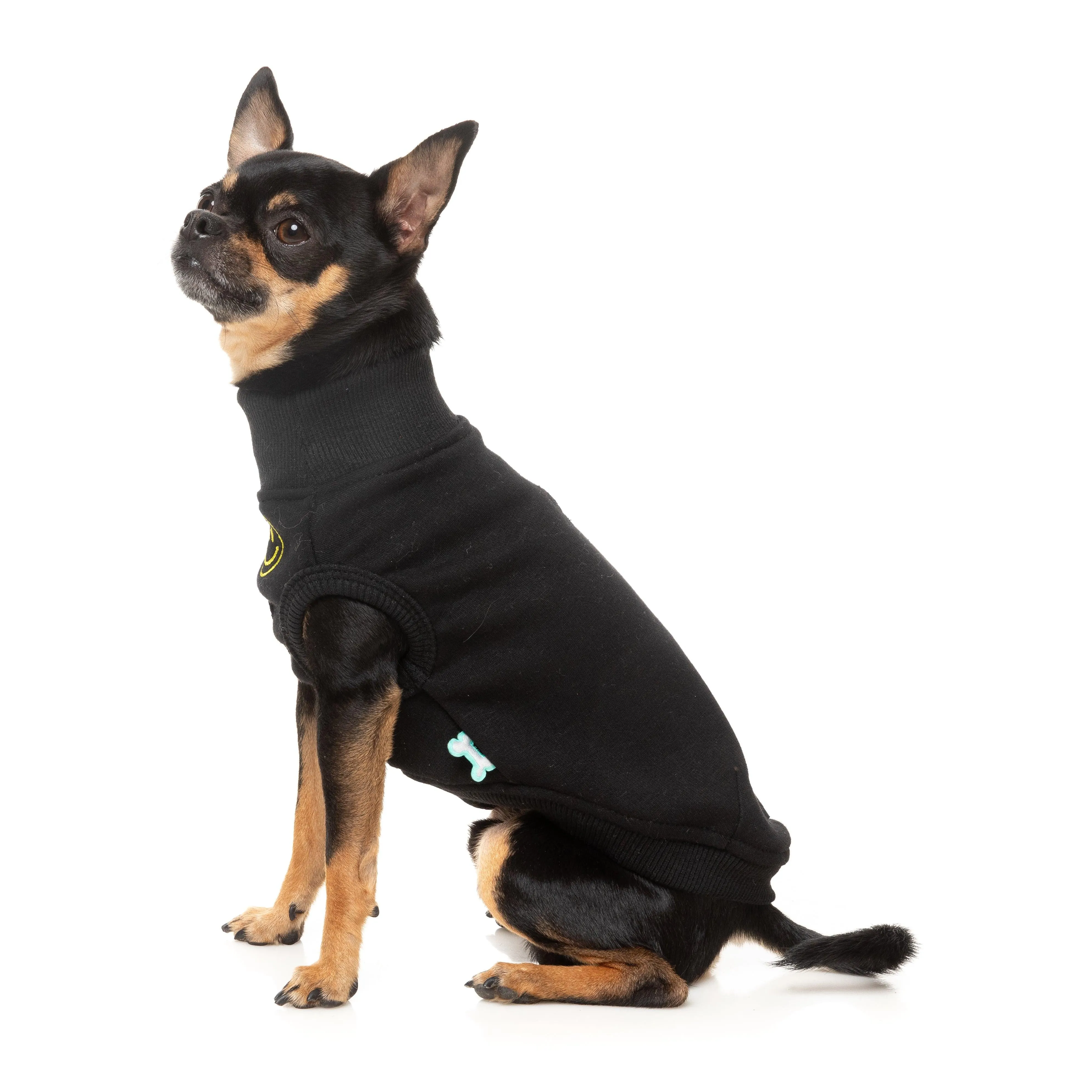 FuzzYard Dog Apparel Smiley Sweater Black Size 5