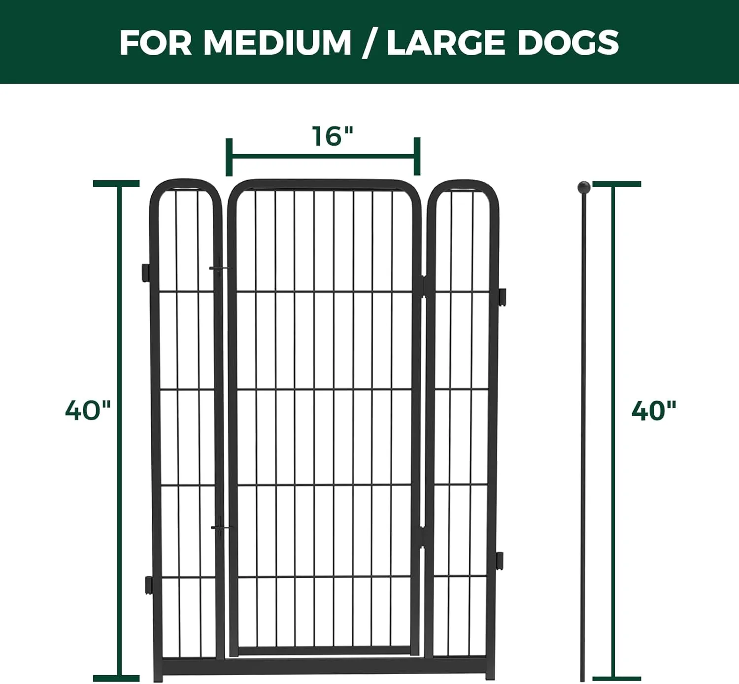FXW Homeplus Dog Playpen Designed for Indoor Use, 1 Add-on Gate, 40" Height for Puppy and Small DogsPatented