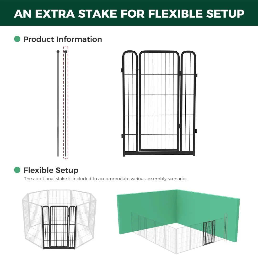 FXW Homeplus Dog Playpen Designed for Indoor Use, 1 Add-on Gate, 40" Height for Puppy and Small DogsPatented
