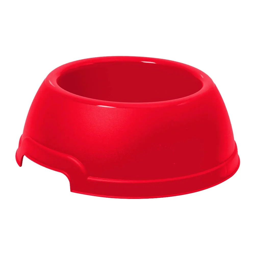 Georplast Lucky Plastic Antislip Pet Bowl Red