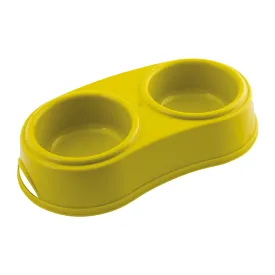 Georplast Plastic Double Antislip Pet Bowl Lime Green