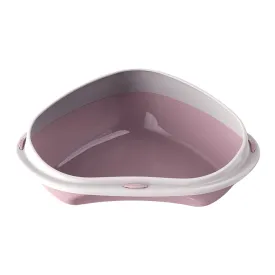Georplast Shuttle Corner Cat Litter Tray Pink