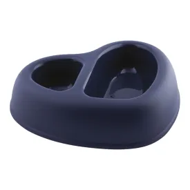 Georplast That's Amore Double Plastic Pet Bowl Navy Blue