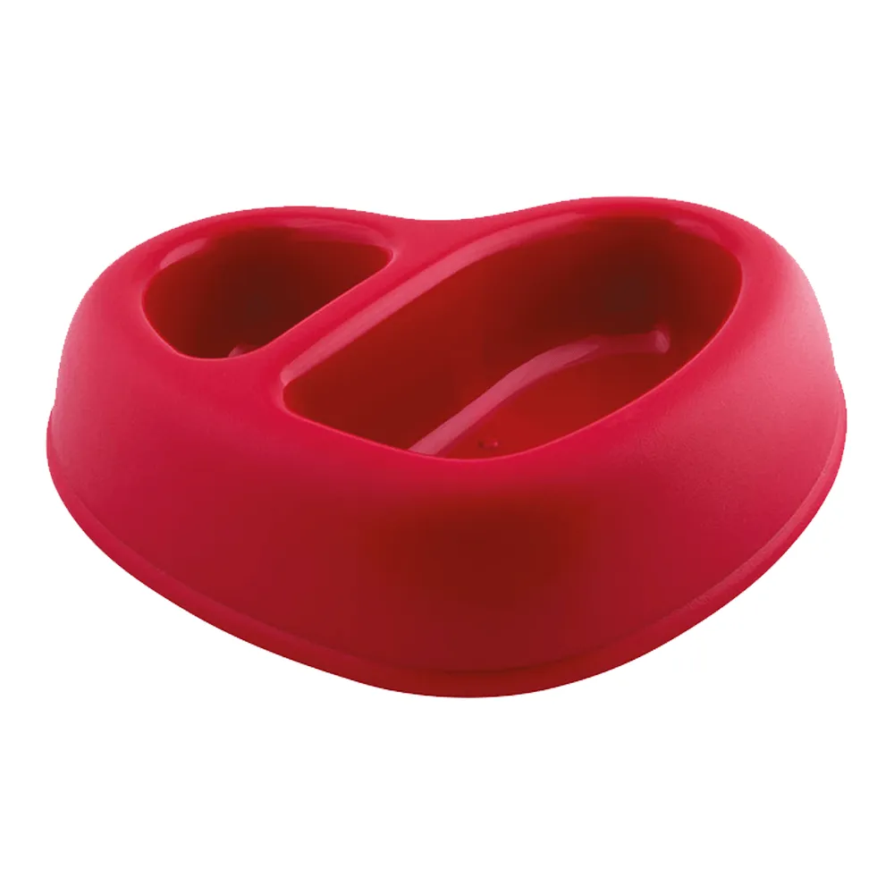 Georplast That's Amore Double Plastic Pet Bowl Red