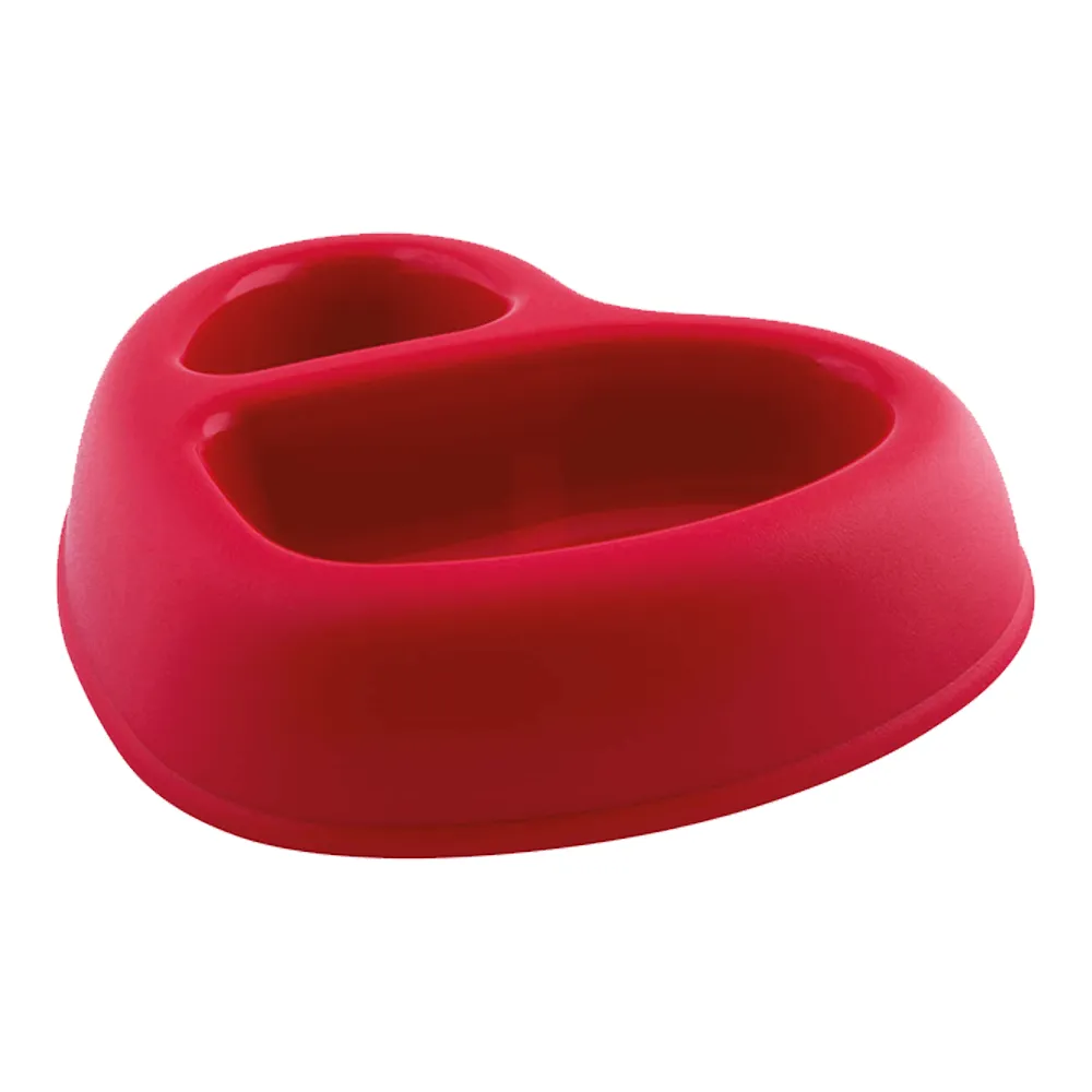 Georplast That's Amore Double Plastic Pet Bowl Red