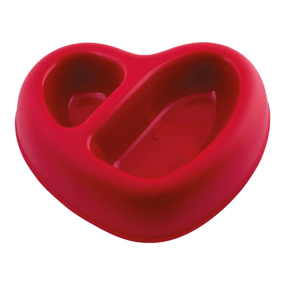 Georplast That's Amore Double Plastic Pet Bowl Red