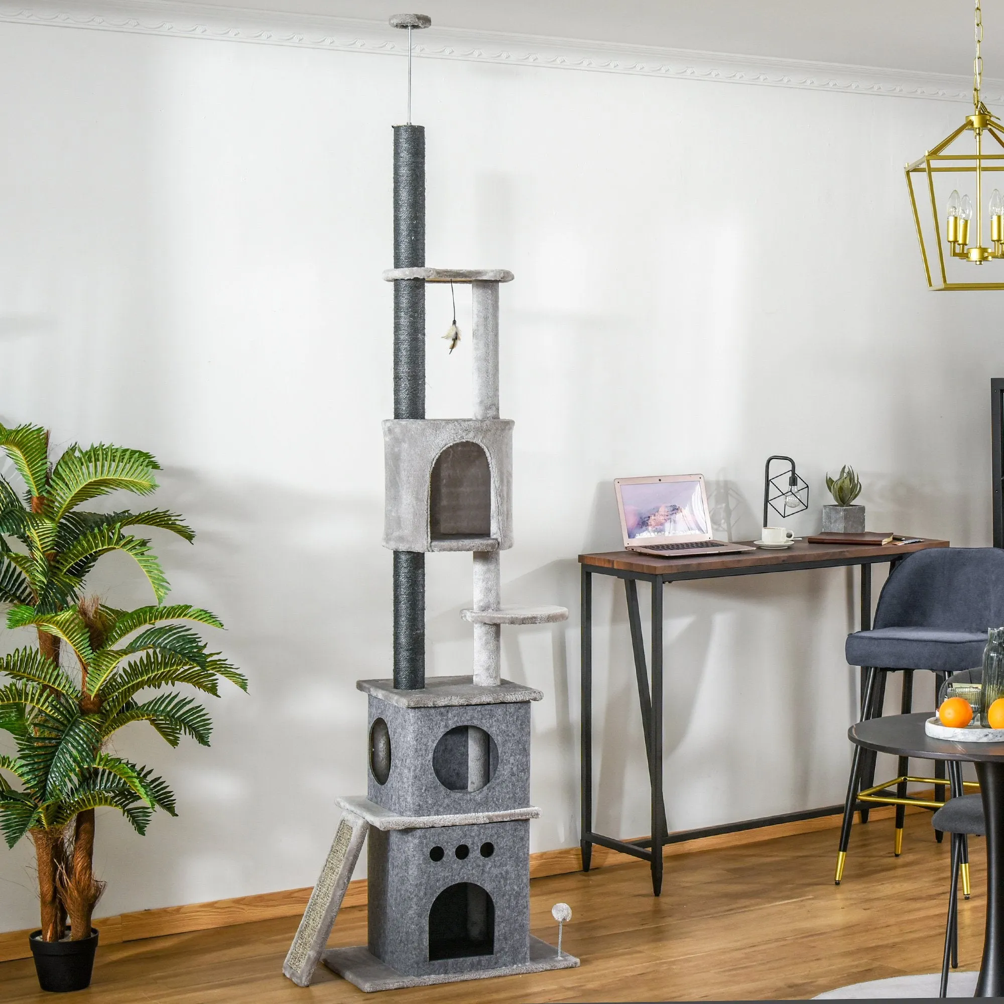 Huge Cat Tree Ceiling High Kitten Climbing  Activity Center Multi-level Sisal