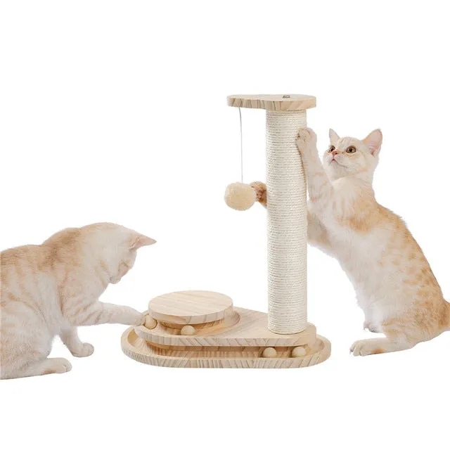 Interactive Wooden Cat Toy