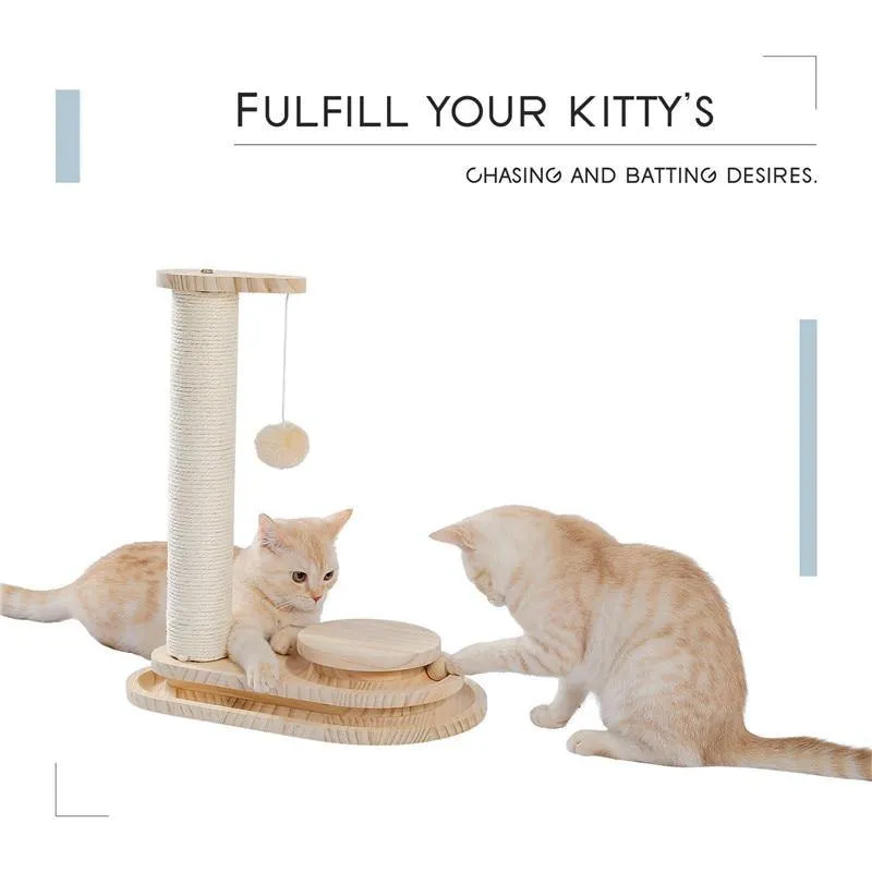 Interactive Wooden Cat Toy