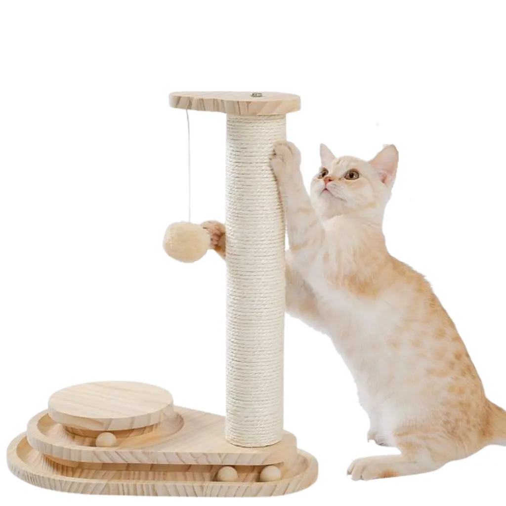 Interactive Wooden Cat Toy