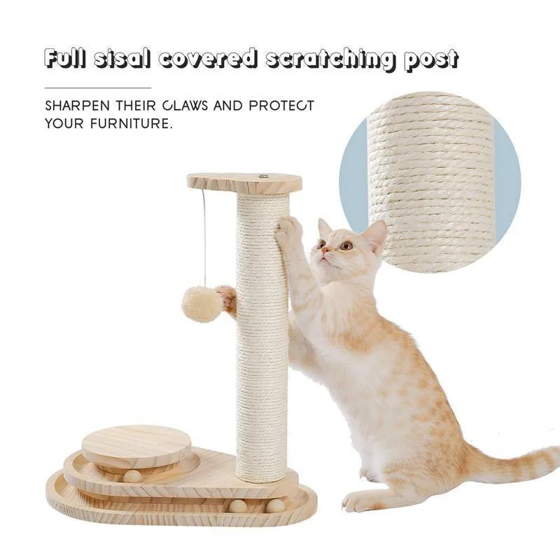Interactive Wooden Cat Toy