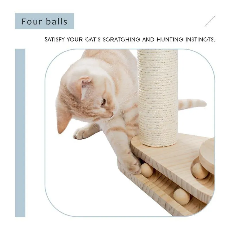 Interactive Wooden Cat Toy