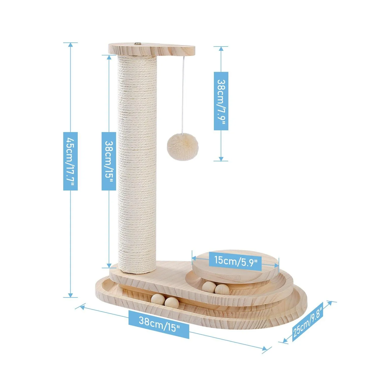 Interactive Wooden Cat Toy